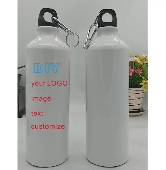 

750ML Bottle DIY customize colorful print LOGO photo for Travel Sport Easy take bike with hook Travel Aluminium Portable MAZWEI