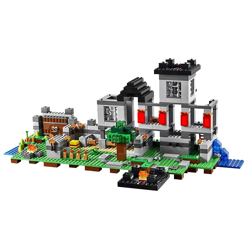 

Blocks My World Game The Fortress 523Pcs Model Building Blocks Toys For Children Assemble Figures Block Toy Kids Gifts