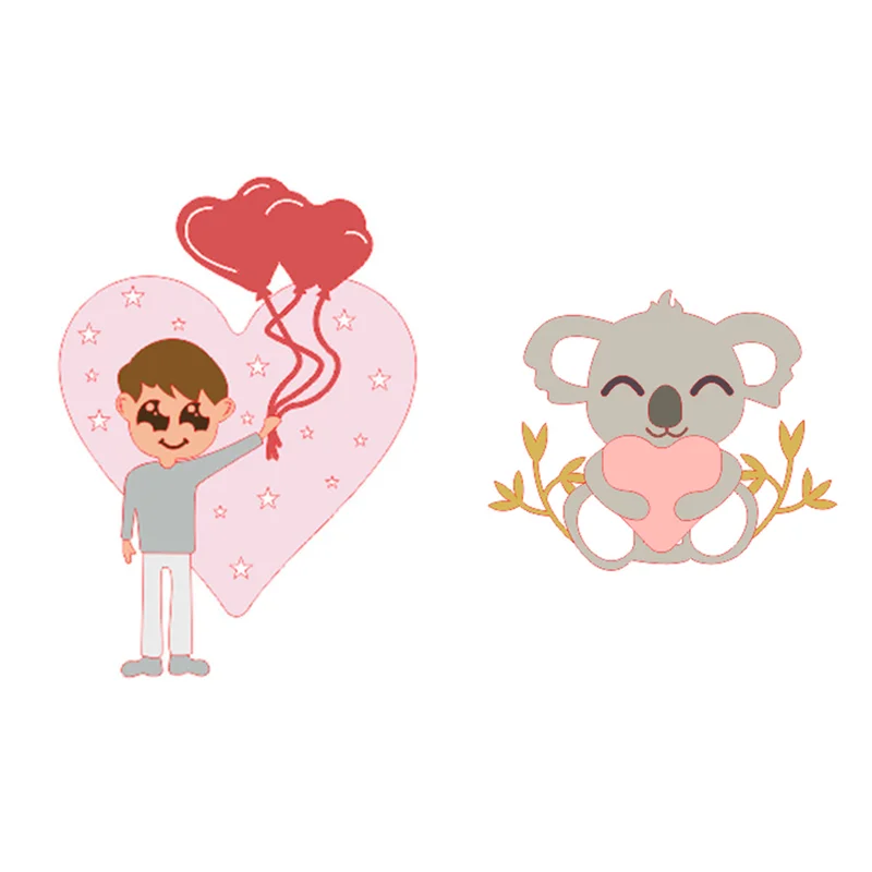 Металлические Вырубные штампы Kokorosa трафареты Love Bird Koala Man для скрапбукинга сделай