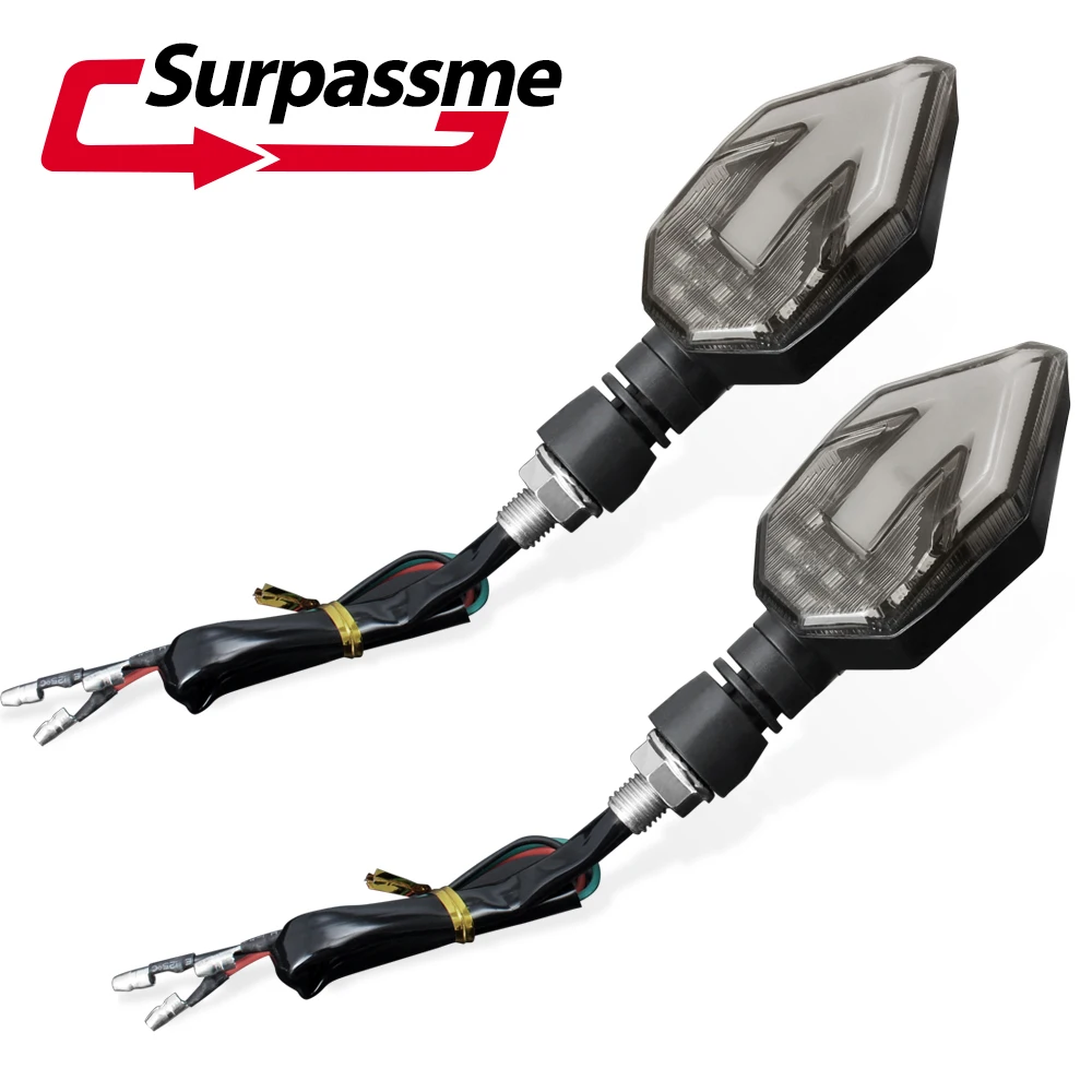 

2pcs Motorcycle Turn Signal Universal Blinker Lamp Flasher Daytime Running Lights Amber Warning Light for KTM Kawasaki Yamaha