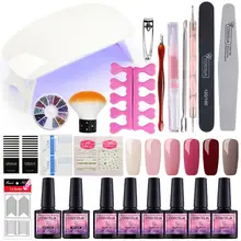 Набор для ногтей 6 Вт УФ светодиодный светильник Сушилка для ногтей маникюрный набор для ногтей Гель-лак набор Инструменты для маникюра 6 шт. Гель-лак