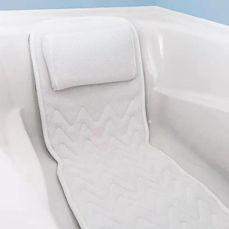 Extra-Large Full Body Bath Tub Pillow & Non-Slip Spa Mat Bath Cushion for Tub 