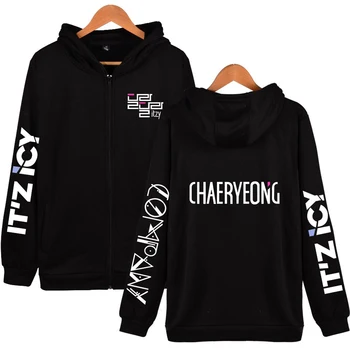 

New Fashion ITZY KPOP Hoodie Pullover Harajuku Hoodies Sweatshirt Long Sleeve Letters Hooded Coats Zipper Jackets Coats Drops