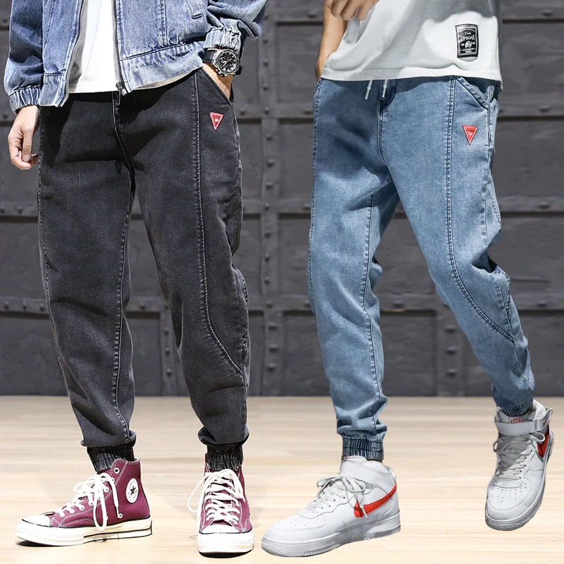 

Japanese Vintage Fashion Men Jeans Loose Fit Spliced Designer Cargo Pants Harem Trousers Streetwear Hip Hop Jeans Men Joggers