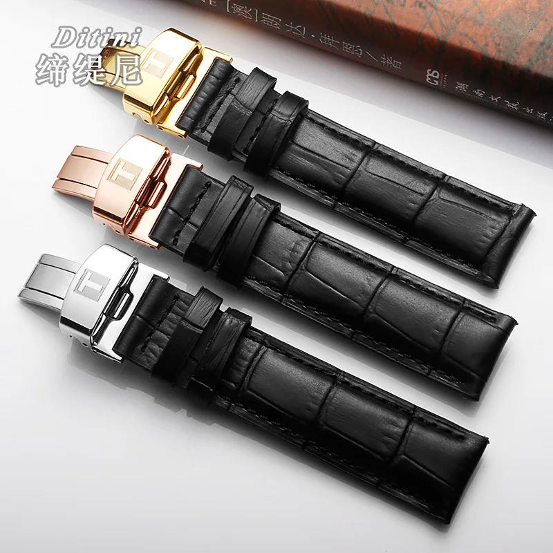 19 мм черный для Tisso 1853 T41 Locke PRC200 T461 T17 ремешок для часов из коровьей кожи Аксессуары для часов