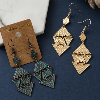 

Creative Boho Ethnic Golden Geometric Patch Dangle Drop Earrings for Women Female Fashion 2019 Jewelry Accessories Ear Charm