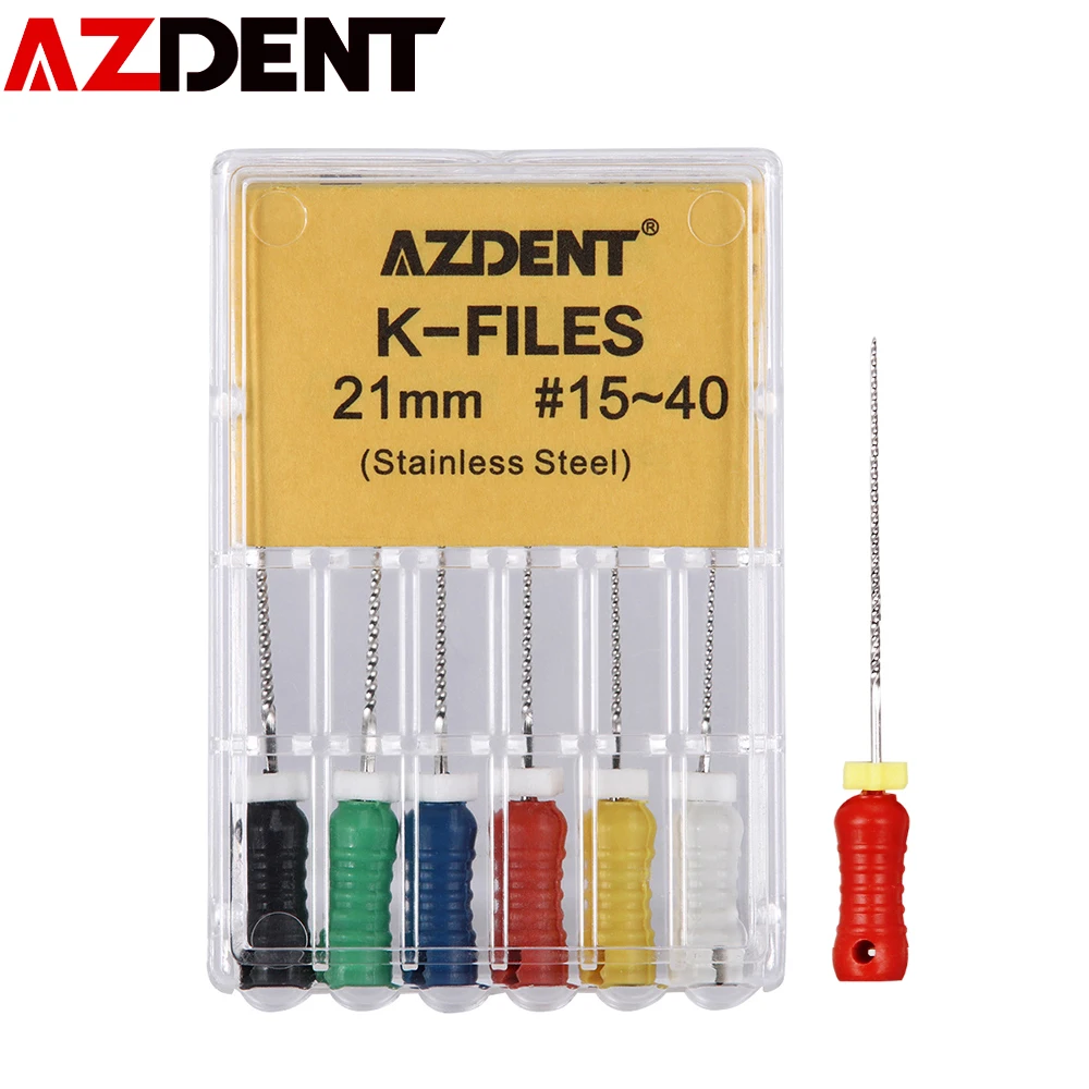 Moscas K de 21mm/25mm, acero inoxidable, endodoncia Dental, conducto radicular, archivo de Canal radicular