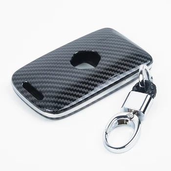 

Carbon Fiber Hard Key Cover Fob Case Chain For Renault Kadjar Megane Koleos Car Key Case Protector Accessoreis