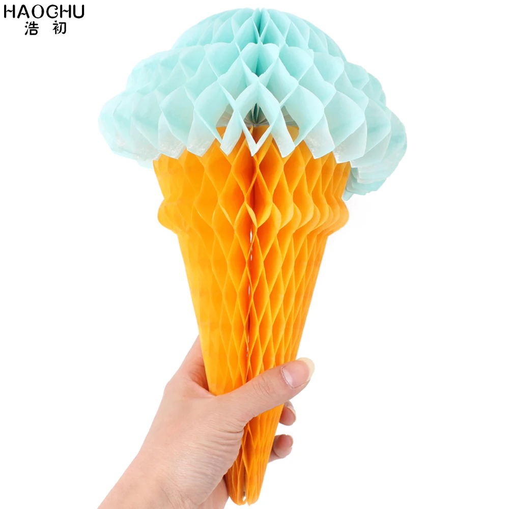Decor Ice Cream Tissue Paper Birthday Party Decoration Honeycomb Ball Lanterns 
