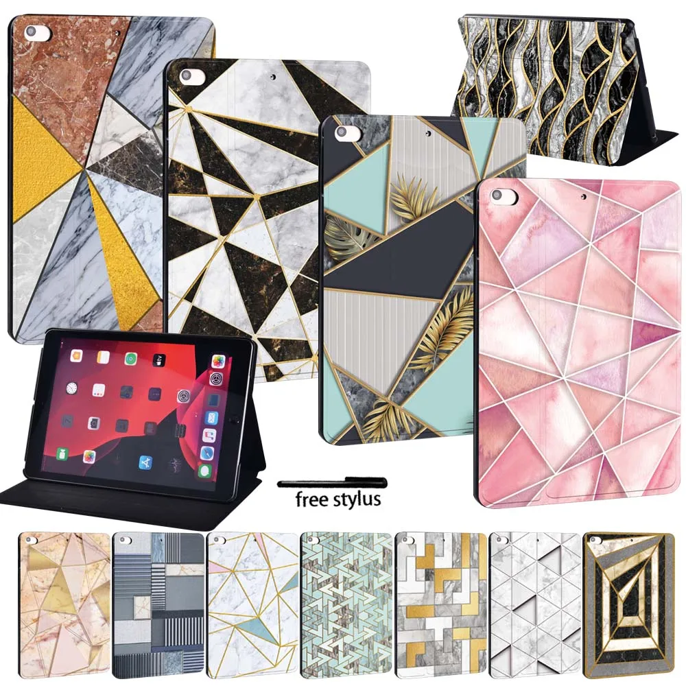 

Slim Pu Leather Tablet Case for Apple Ipad 8/IPad 2/3/4/ Mini 1/2/3/4/5 /iPad Air 1/2/3/IPad Pro Shape Series Tablet Case+Pen