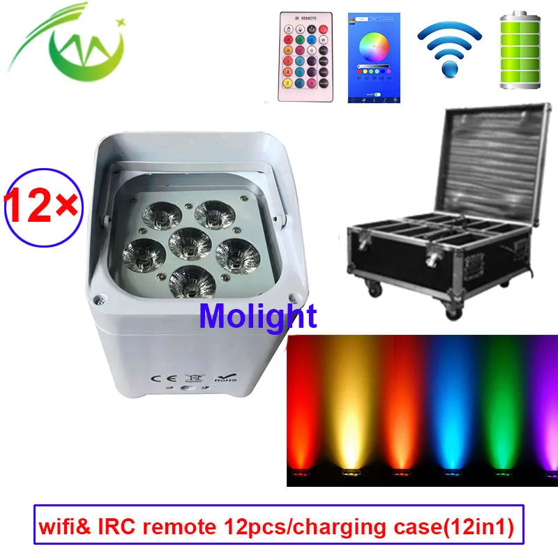 Wireless dmx uplighting RGBWA UV 6in1 Battery LED DJ Uplights Smart DJ Uplights Par Light for Weddings