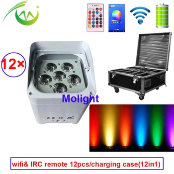 

Wireless dmx uplighting RGBWA UV 6in1 Battery LED DJ Uplights Smart DJ Uplights Par Light for Weddings