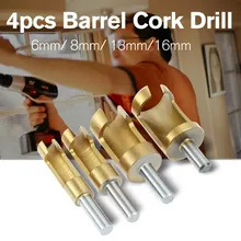

4Pcs Titanium Coated Plug Cutter Counter Bored 6-16mm Hole Wood Timber Drill Tool Saw Arbors Woodwork Tools