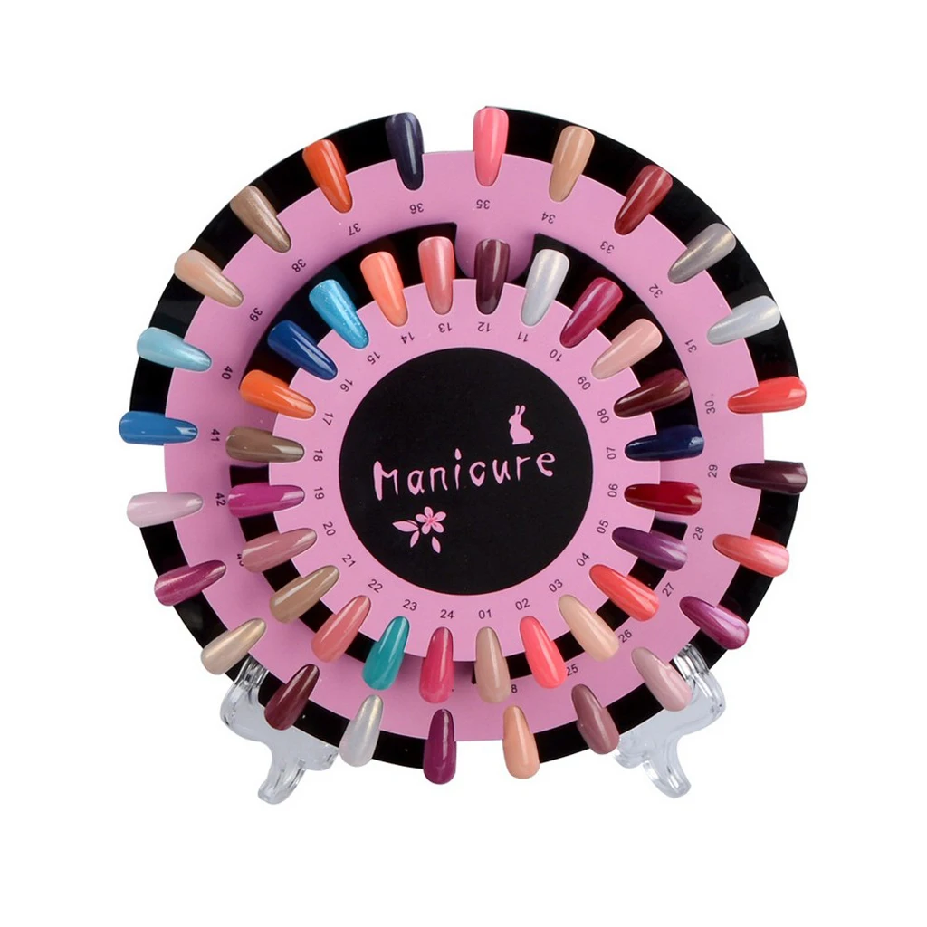 Nail Gel Color Chart Board Wheel Nail Polish UV Gel Color Display Card Nail Art Salon Tools Accessories - Various Colors