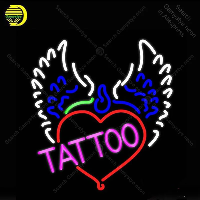 ##BUY NEON SIGN For Piercing Tattoo Addiction Logo Signboard GLASS BEER PUB display outdoor Light Signs Handcraft vintage neon signs