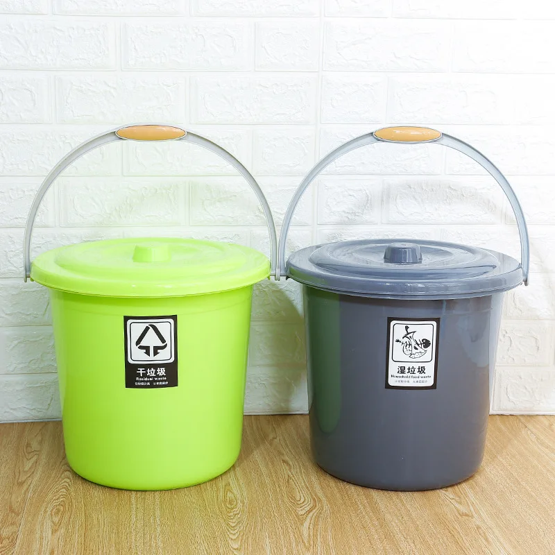 Креативный с крышкой пластиковое дно для мусора бытовой Стиль Влажный и сухой отсек для мусора кухня гостиная мусор Stor
