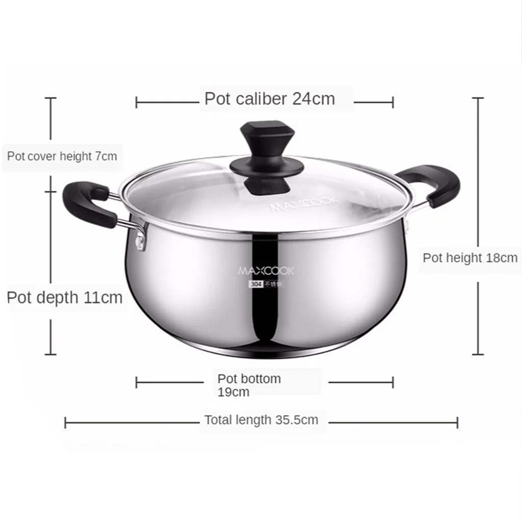 24cm Cookware Pot Compatible Soup Stock Pots Home Kitchen Random Type