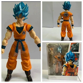 

Anime Dragon Ball Z Super Saiyan The Son Goku Blue Hair Ver. PVC Action Figure Statue Collectible Model Kids Toys Doll 16cm