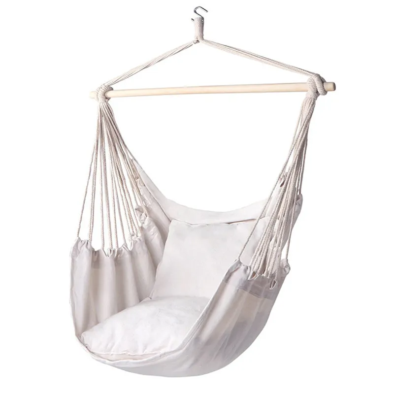 

200kg Bearing White cotton hammock chair Children round nest swing Net rope weaving hanger Kids net rope stout swing baby toys