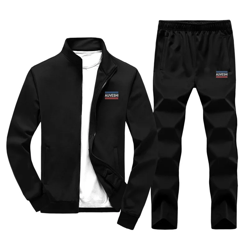 

Men Leisure Sports Suit Spring Zip-up Jacket Trousers High Quality Youth Two-Piece Set Men'S Wear