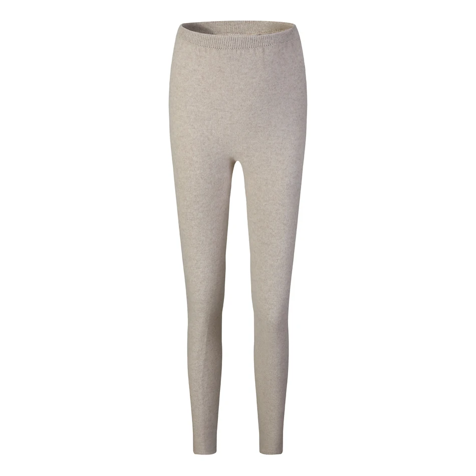 Cashmere RMORE внутренний монгольский кашемир брюки для женщин ребристые зимние толстые 7 калибра вязать в SlavaStore - Color: Cashmere
