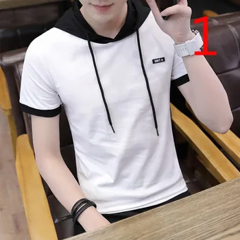 

Summer trend men's fashion stretch tight bottoming shirt tight round neck Korean version of the self-cultivation tide