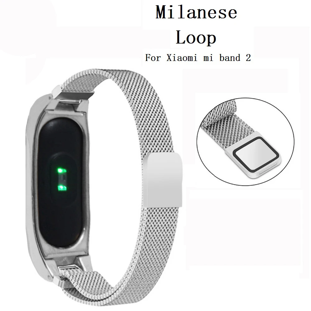 

EIMO Milanese Loop for xiaomi mi band 2 wrist Magnetic buckle Link Bracelet for xiaomi mi band2 wrist band Bracelets