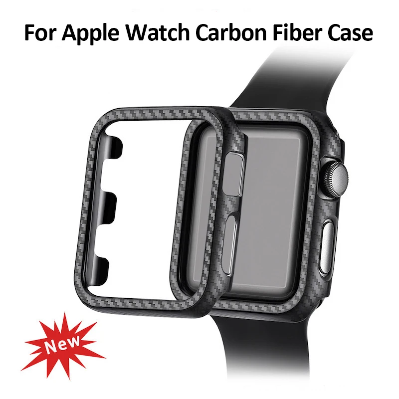 Ультратонкий чехол для часов для Apple Watch Case 4 3 2 1 42/38 мм 44/40 мм защитный чехол из углеродного волокна ПК жесткая Защитная пленка для часов