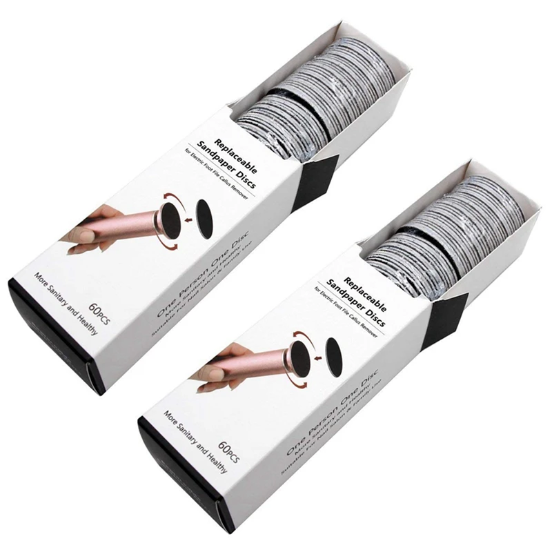 

120 Pcs Replacement Sandpaper Discs Pad for Electric Foot File Callus Remover Pedicure Tool , 60 Pcs Regular Coarse 100 Grit wit