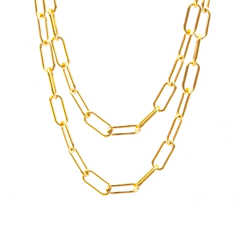 Серебряная/Золотая цепочка из нержавеющей стали для изготовления ювелирных изделий, цепочка с замком по метрам,, 1 м