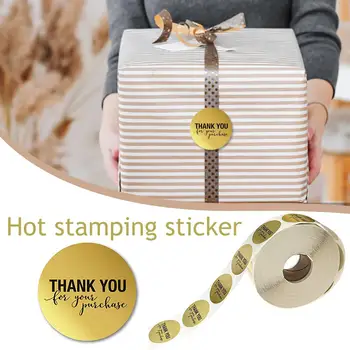 

Round Gold Foil Thank You For Your Purchase Stickers Thank You Sticker Reel Golden Bronzing Sticker For Sticking On Bags