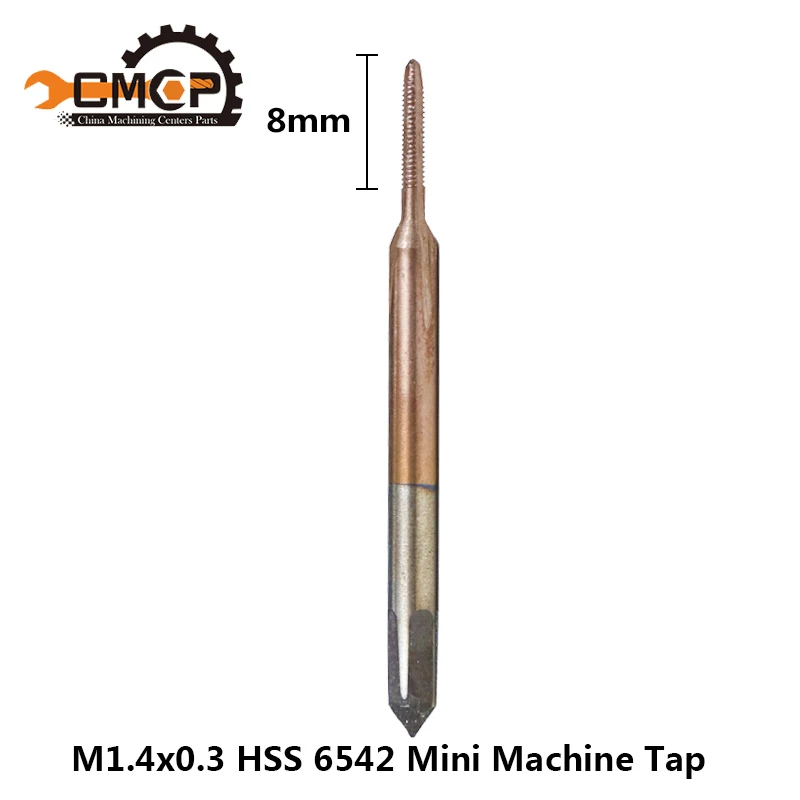 M1.4x0.3 1 шт., метрический резьбовой кран с покрытием TiCN M1 M1.2 M1.4 M1.6 M1.7 M1.8, мини-сверло для крана HSS 6542, машинный кран, прямая флейта, винтовой кран - Цвет: M1.4x0.3