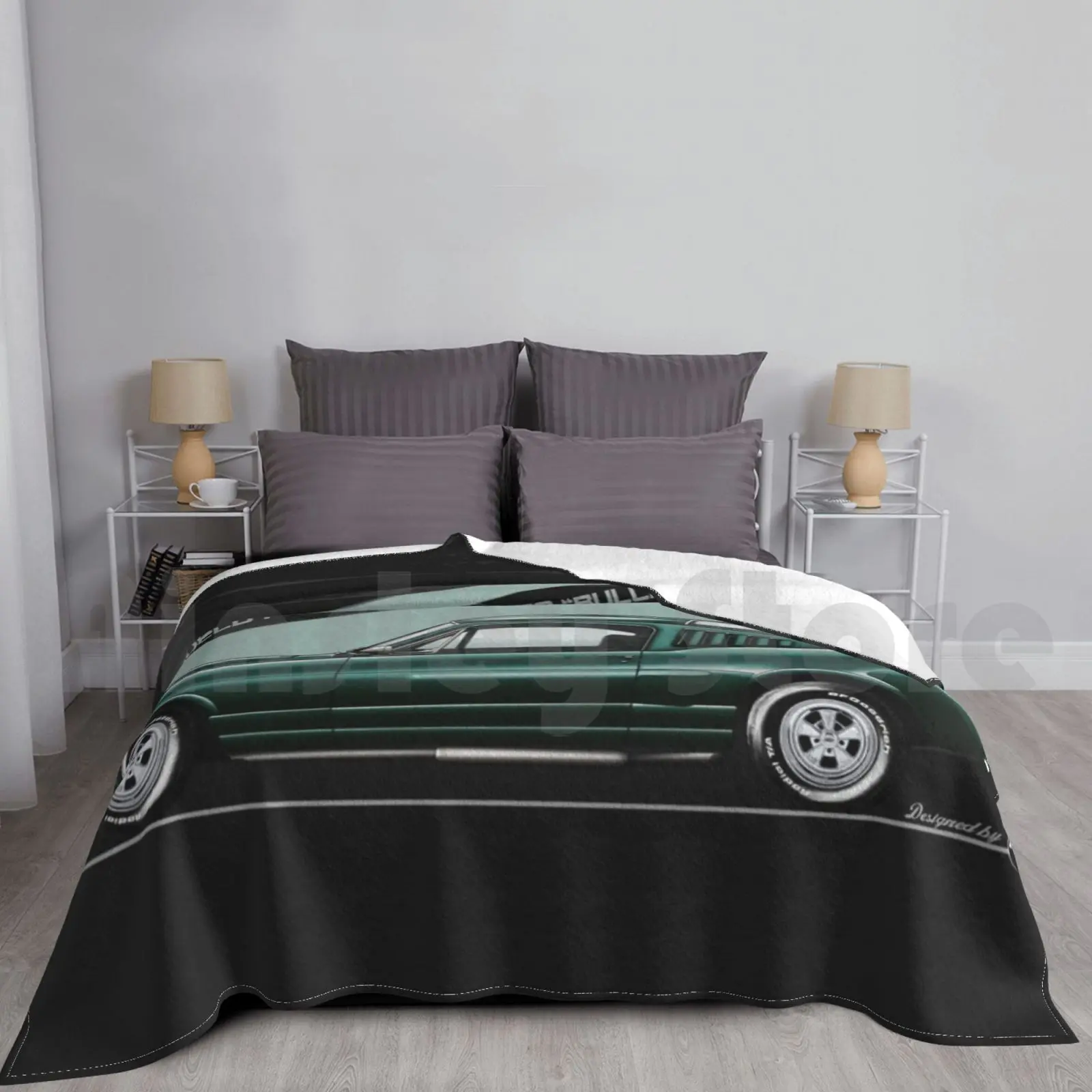 Gt350 Steve Mc Queen Bullitt-Ivy Green Blanket Fashion Custom Azaziel Car Cars Bullitt Car Drawing Auto