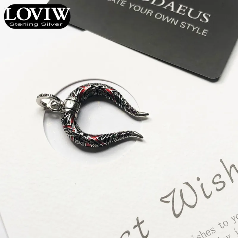 Кулон с китайским драконом и рожками, Модные украшения Thomas SABOR Стиль 925 пробы серебро Цепочки и ожерелья Аксессуары подарок для женщины и Для мужчин