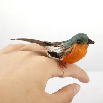 Robin Bird Decoration Artificial Feather Bird Craft Ornament Simulation Little Robin Bird Outdoor Garden Ornaments Decoration 1
