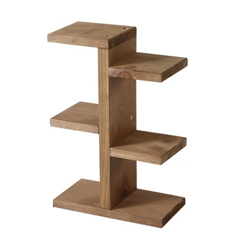 

Mini Tabletop Wood Storage Rack Durable Office Sill Simple Pot Frame Stand