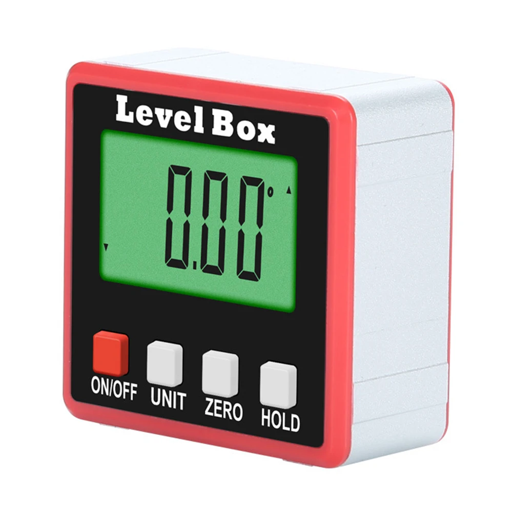 Level Box Mini Aluminum Alloy Home Backlit 360 Degree Tool Inclinometer Waterproof High Accuracy An