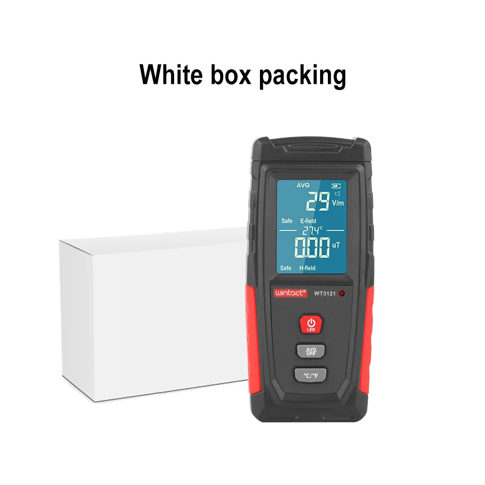 WT3121-whitebox RZ Electromagnetic Field Radiation Detector Tester Emf Meter Rechargeable Handheld Portable Counter Emission Dosimeter Computer - Цвет: WT3121-whitebox