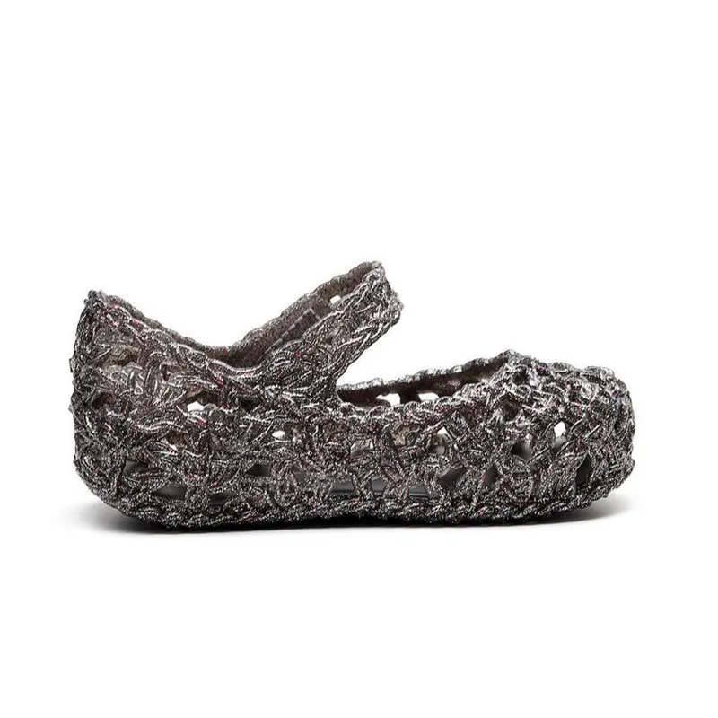 Mini Melissa/прозрачные сандалии для девочек; сандалии принцессы для девочек; нескользящая пляжная обувь для девочек; обувь для маленьких девочек; Размеры 6-11