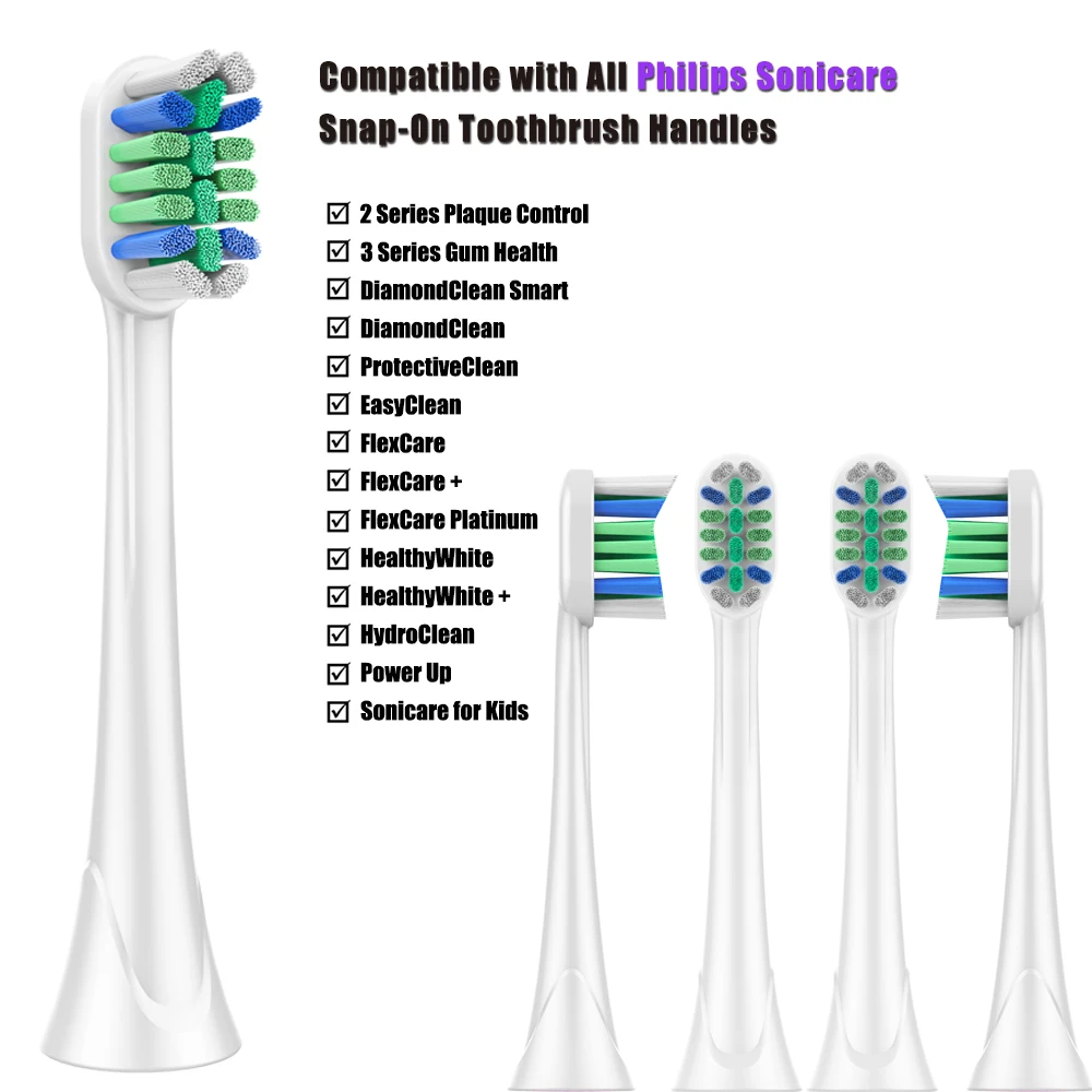 8 шт Reaplacement Зубная щётка головки для Philips насадки на зубные щетки Sonicare Алмазная чистая HX6064 HX6930 HX9340 HX6950 HX6710 HX914