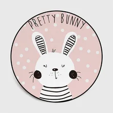 Мультяшный кролик круглый дверной коврик для гостиной ванной комнаты детские спальни коврики ковры компьютерный коврик на стул и на пол украшения