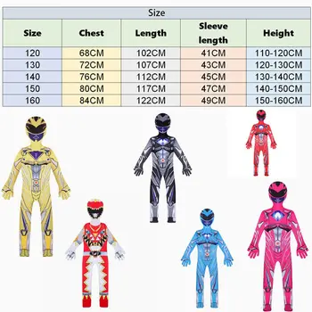

Boys Cosplay Jumpsuits Halloween Costumes Extraordinary Power Mecha Five Beast Super Action Figures Rangers Battle Team Force