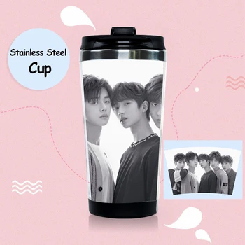 

Kpop TXT Stainless Steel Water Cup K-pop TOMORROW X TOGETHER Double Layer Cup Bottles Fans Collection Gifts Drop Shipping