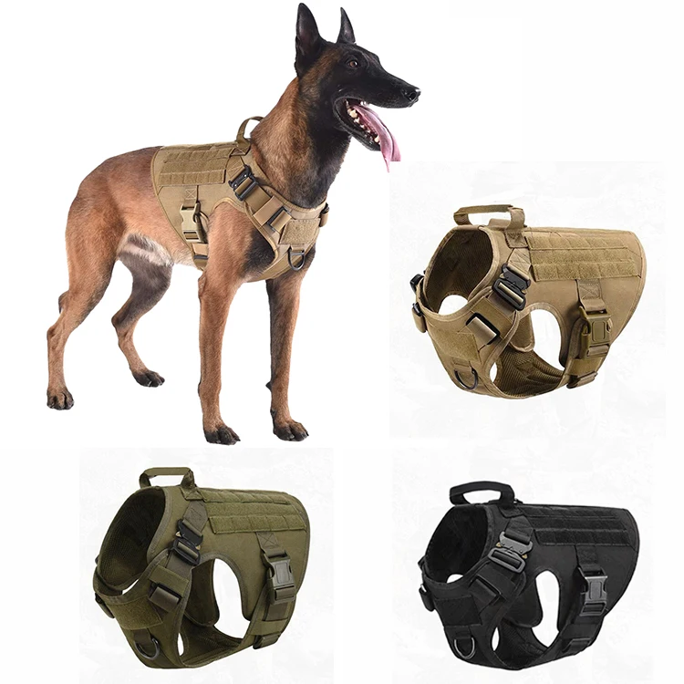 Arnés de perro militar para perros grandes, chaleco para perros pastor alemán, arnés de correa para perros grandes K9, correas para perros con mango para caza