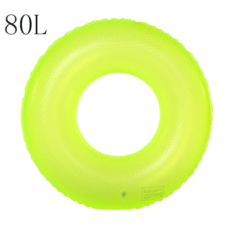 Yellow-80L Adult Children\'s Swimming Inflatable Durable Thicken rubber ring Float Outdoor Summer Pool Float Water Party Toy - Цвет: Yellow-80L