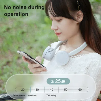 

Hands Free Neck Fan Rechargeable Mini USB Personal Fan Headphone Design Wearable Leafless Neckband Fan XH8Z
