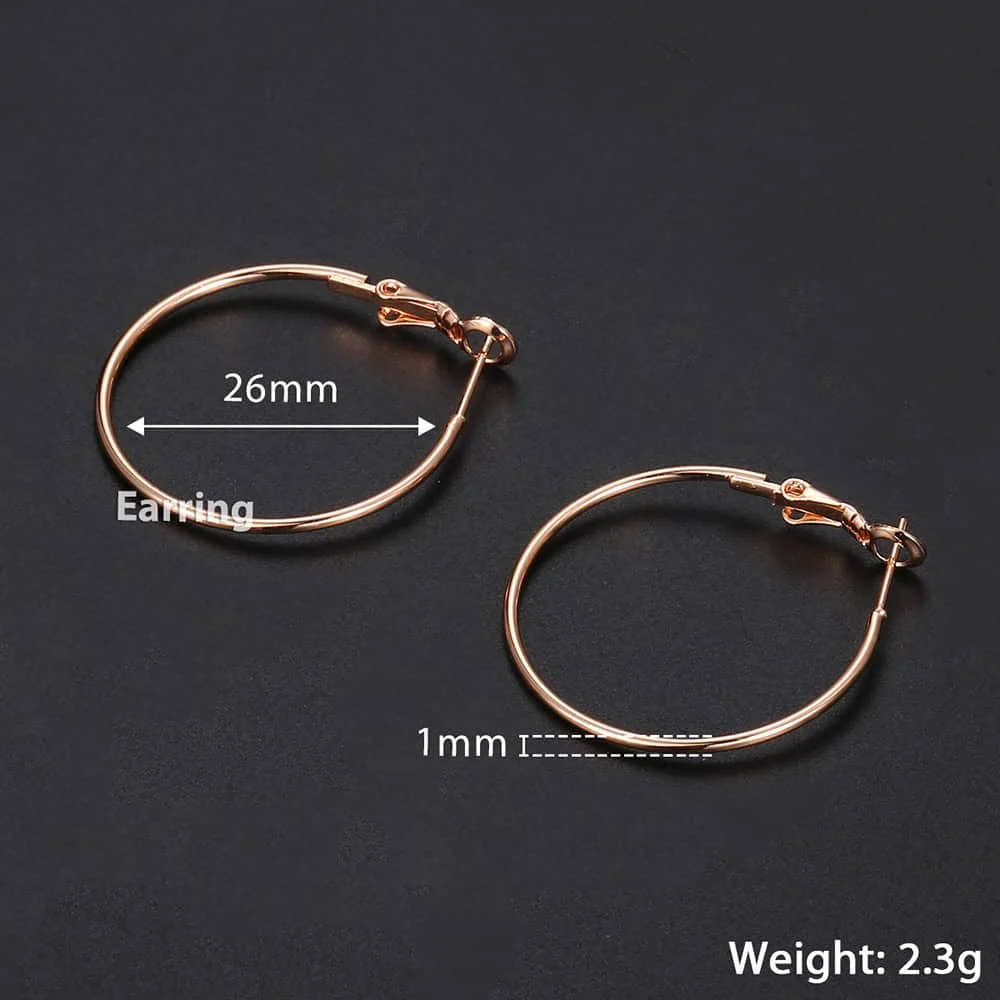 3pairs 4mm Flat Hoop Earrings for Women Silver Gold Filled Polished Round Circle Hoops Earrings Gift Diameter 20/40/60mm LGEM24