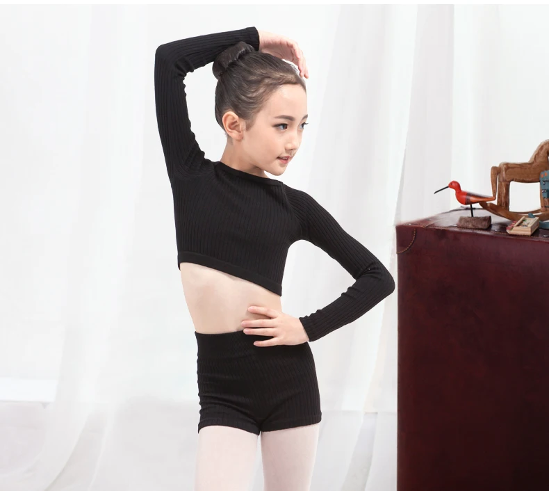 Комплект для балета из бамбукового волокна девочек включая топ и шорты детский