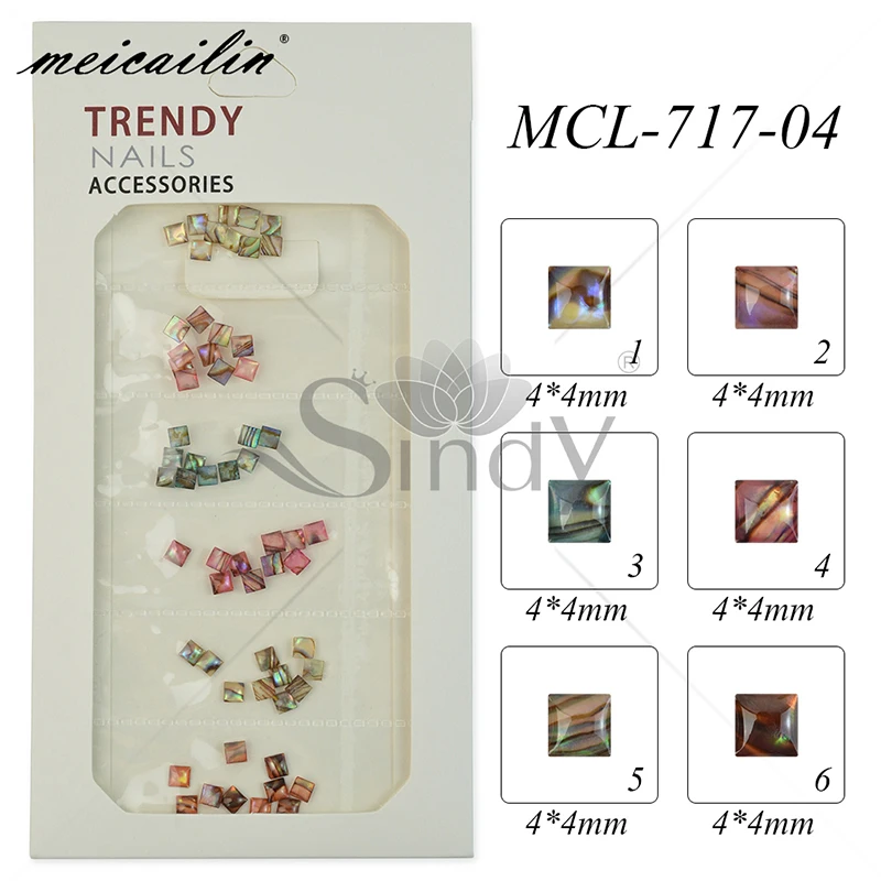 MCL-717-04 60 шт. японский дизайн ногтей украшения 3D ломтик чешуйчатый смешанный цвет круглый Овальный конский глаз квадратный прямоугольник натуральный корпус камни - Цвет: MCL-717-04