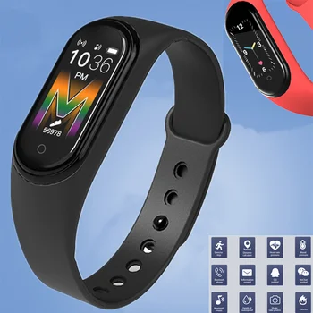 

M5 Smart Bracelet Sport Bluetooth Heart Rate Blood Pressure Information Remind Smart Band Shake Take Phtos Pedometer Wristband